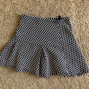 Black and white mini skirt